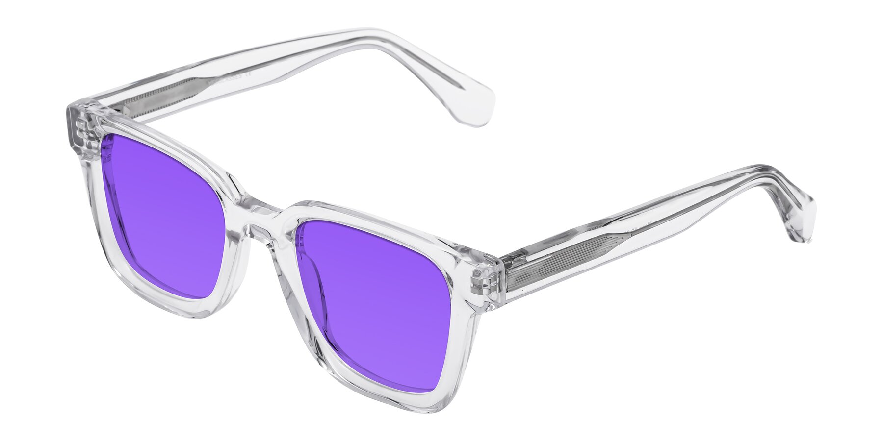 Angle of Napa in Clear with Purple Tinted Lenses