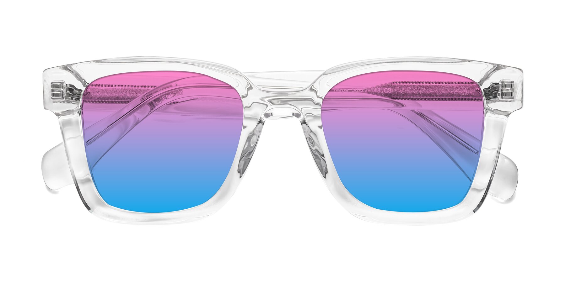 Folded Front of Napa in Clear with Pink / Blue Gradient Lenses