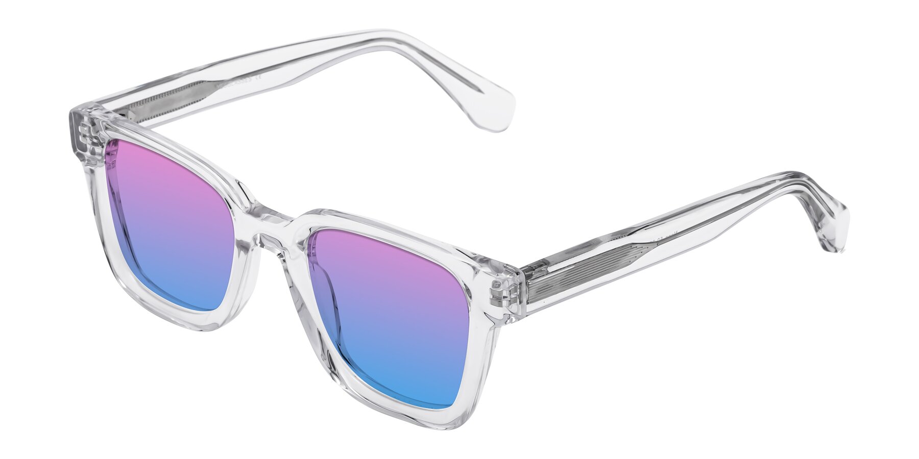 Angle of Napa in Clear with Pink / Blue Gradient Lenses