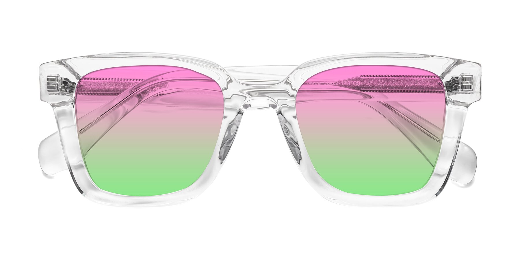 Folded Front of Napa in Clear with Pink / Green Gradient Lenses