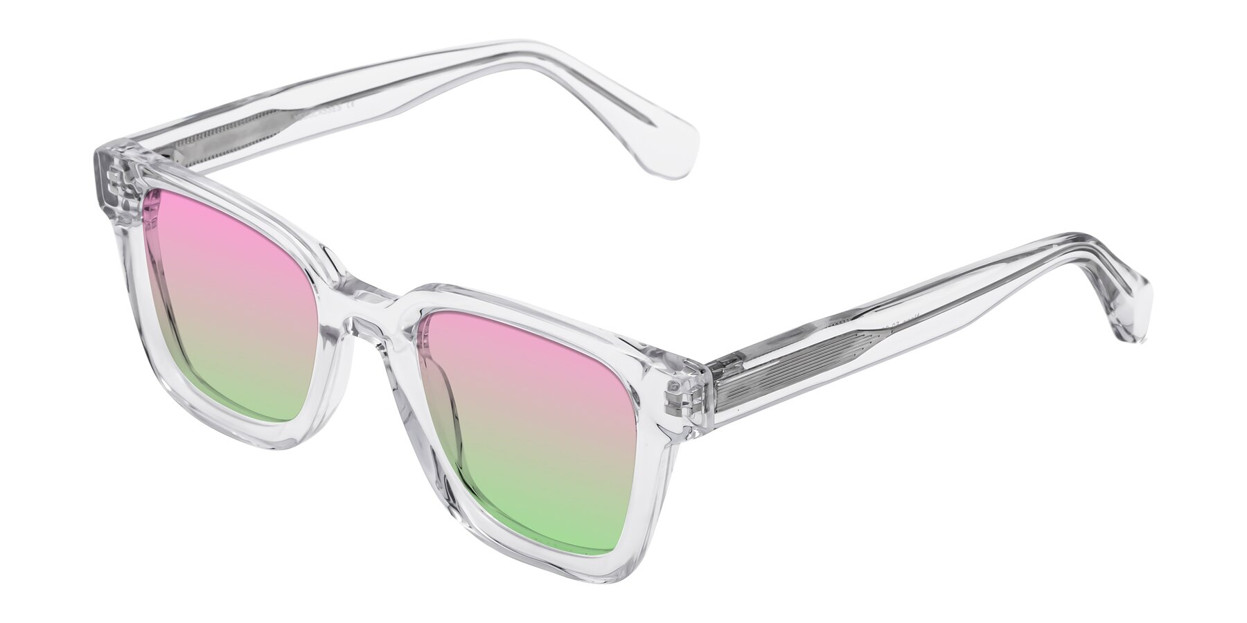Angle of Napa in Clear with Pink / Green Gradient Lenses
