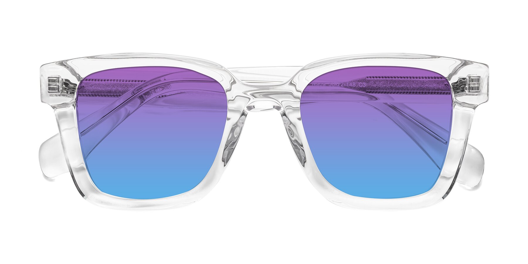 Folded Front of Napa in Clear with Purple / Blue Gradient Lenses