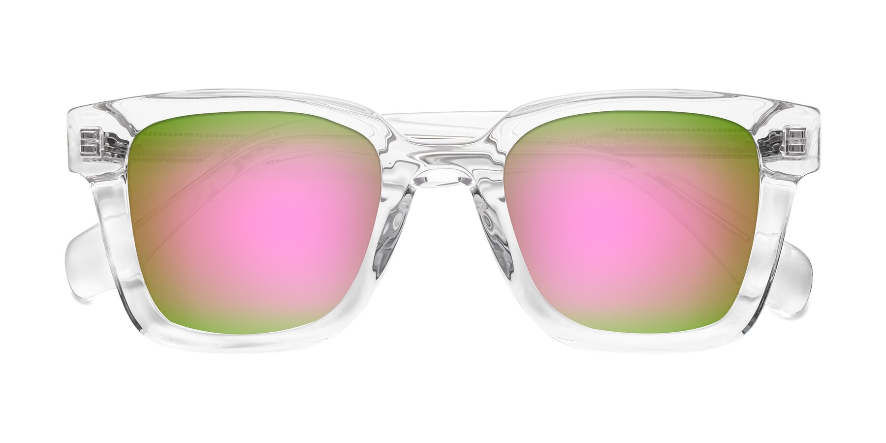 Folded Front of Napa in Clear with Pink Mirrored Lenses
