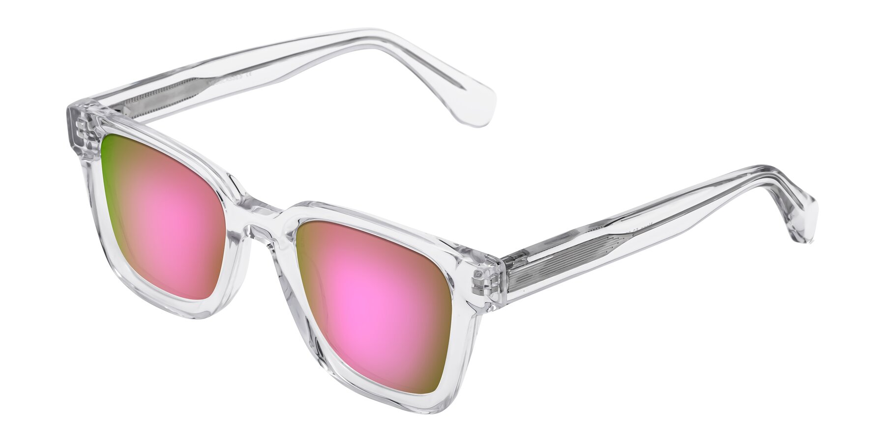 Angle of Napa in Clear with Pink Mirrored Lenses