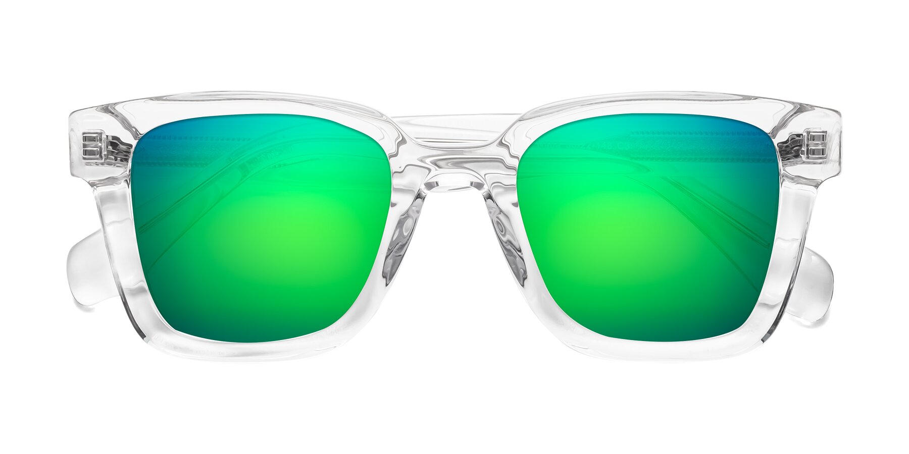 Folded Front of Napa in Clear with Green Mirrored Lenses