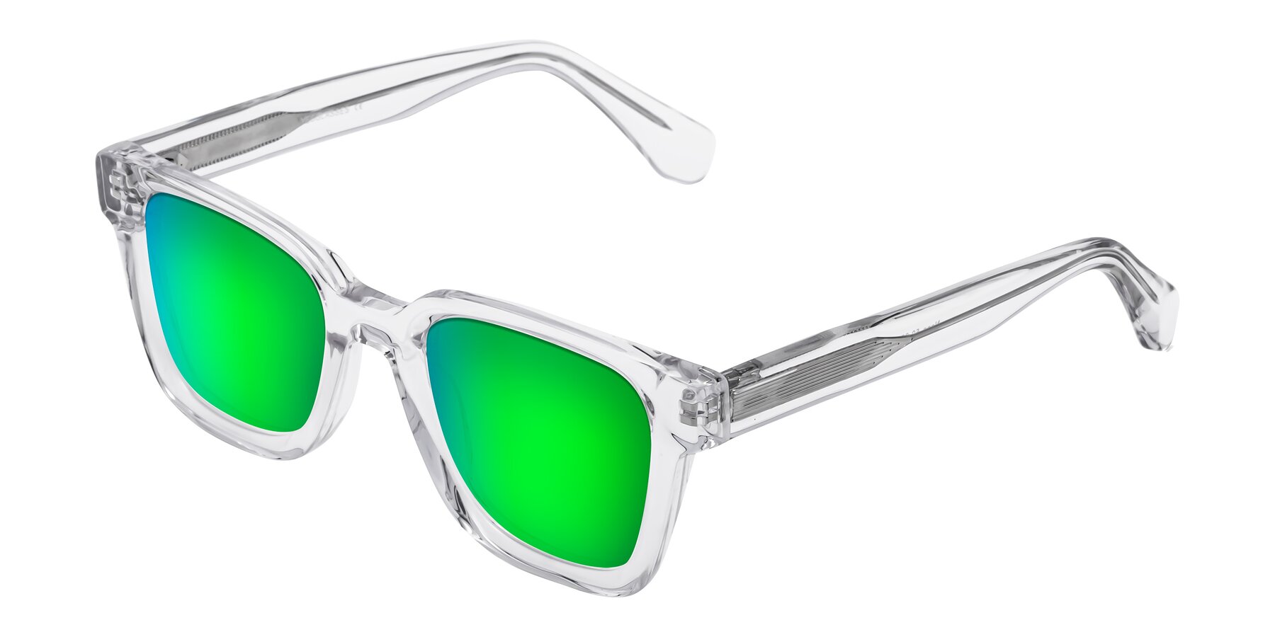 Angle of Napa in Clear with Green Mirrored Lenses
