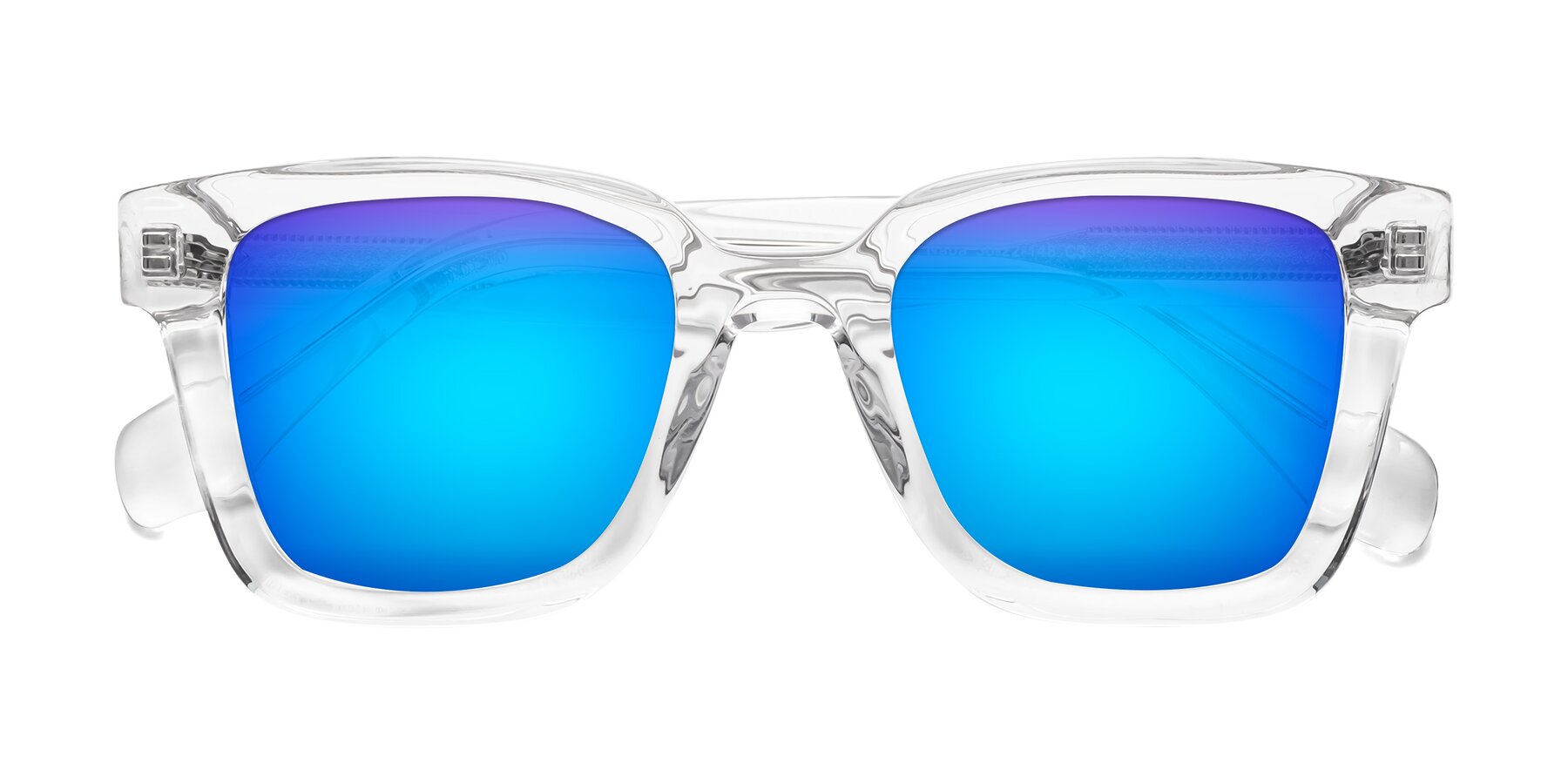 Folded Front of Napa in Clear with Blue Mirrored Lenses