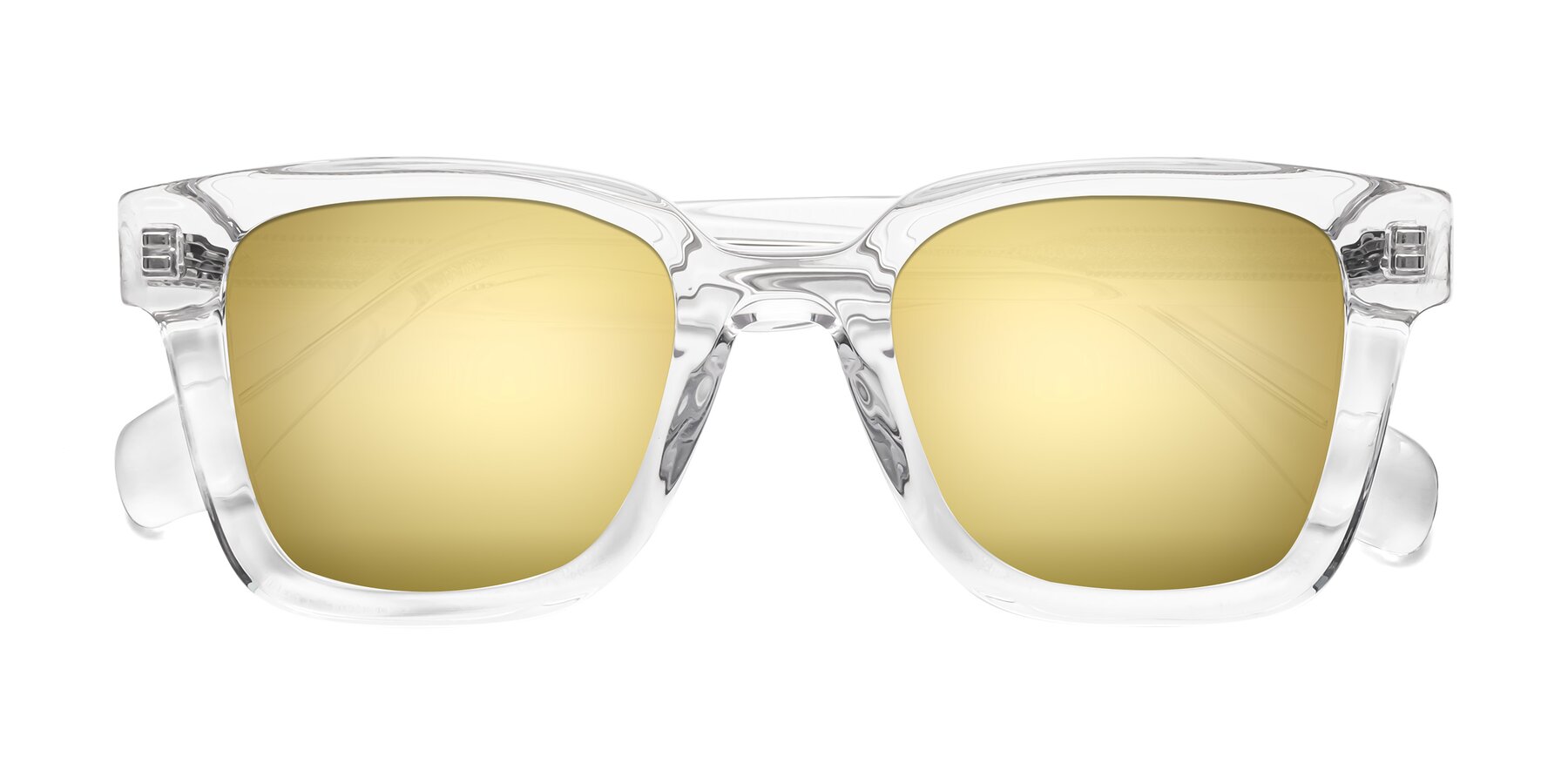 Folded Front of Napa in Clear with Gold Mirrored Lenses