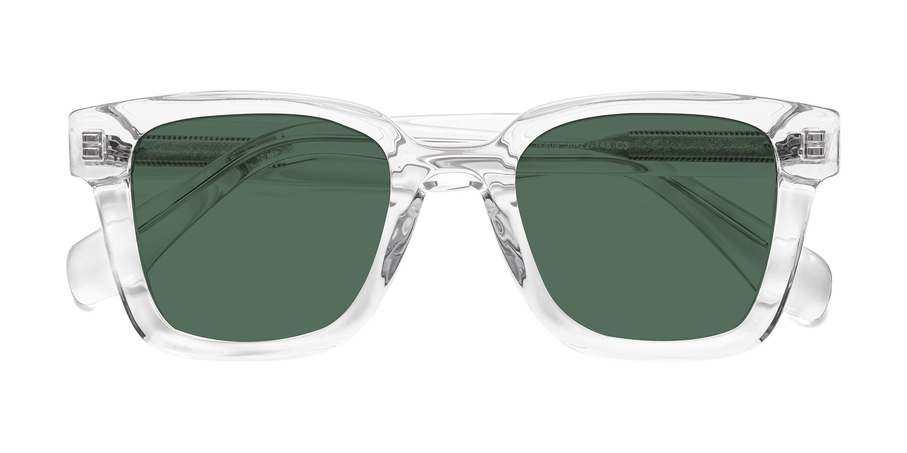 Folded Front of Napa in Clear with Green Polarized Lenses