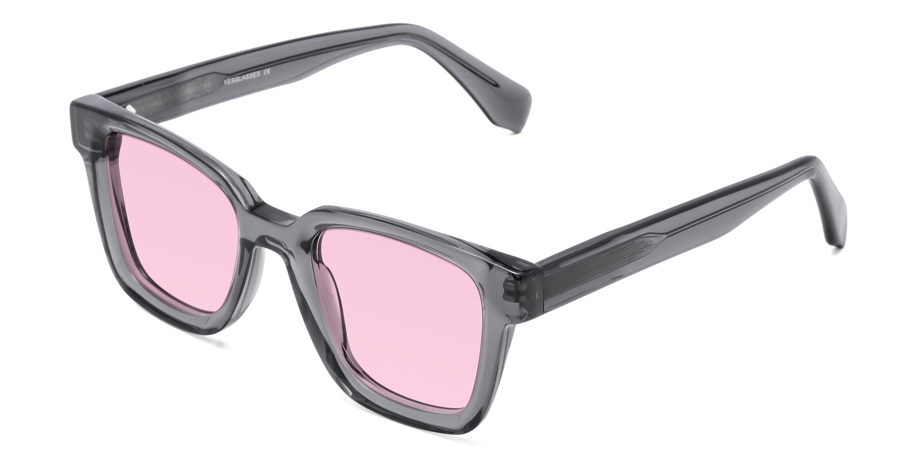 Angle of Napa in Translucent Gray with Light Pink Tinted Lenses