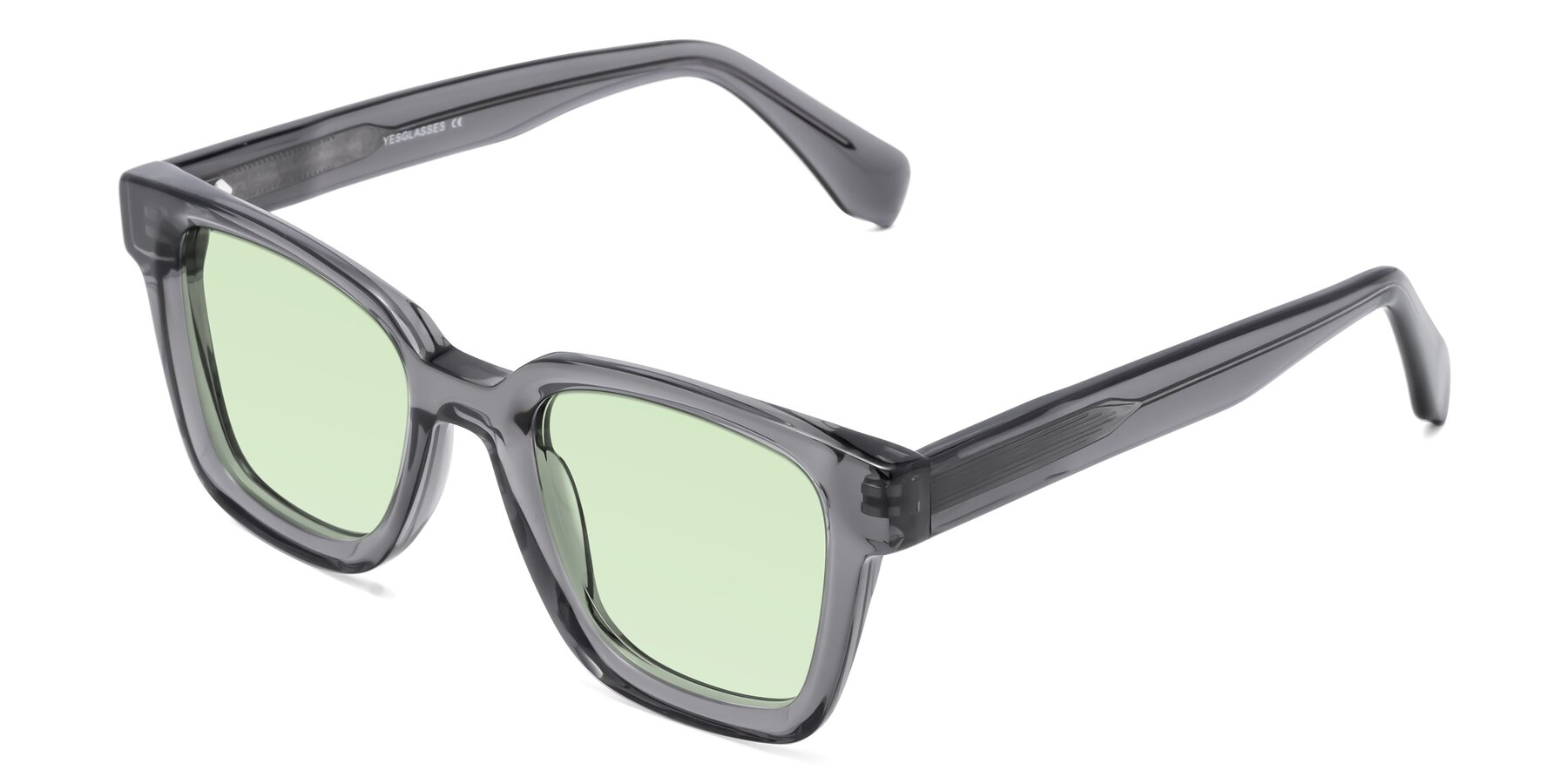 Angle of Napa in Translucent Gray with Light Green Tinted Lenses