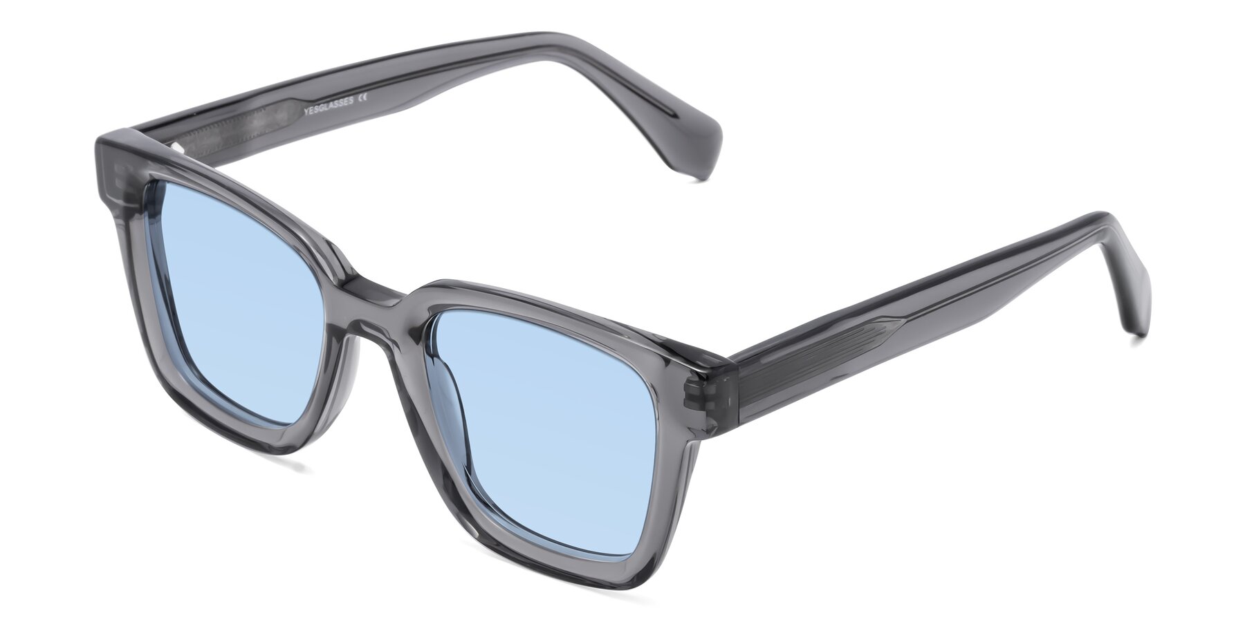 Angle of Napa in Translucent Gray with Light Blue Tinted Lenses