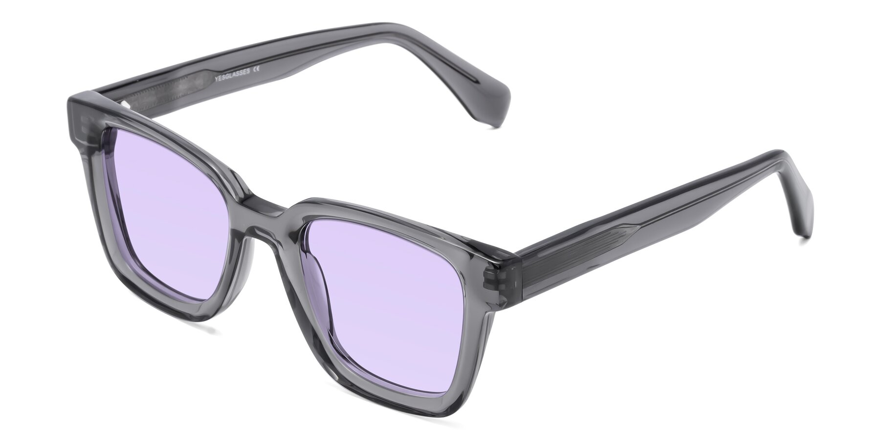 Angle of Napa in Translucent Gray with Light Purple Tinted Lenses