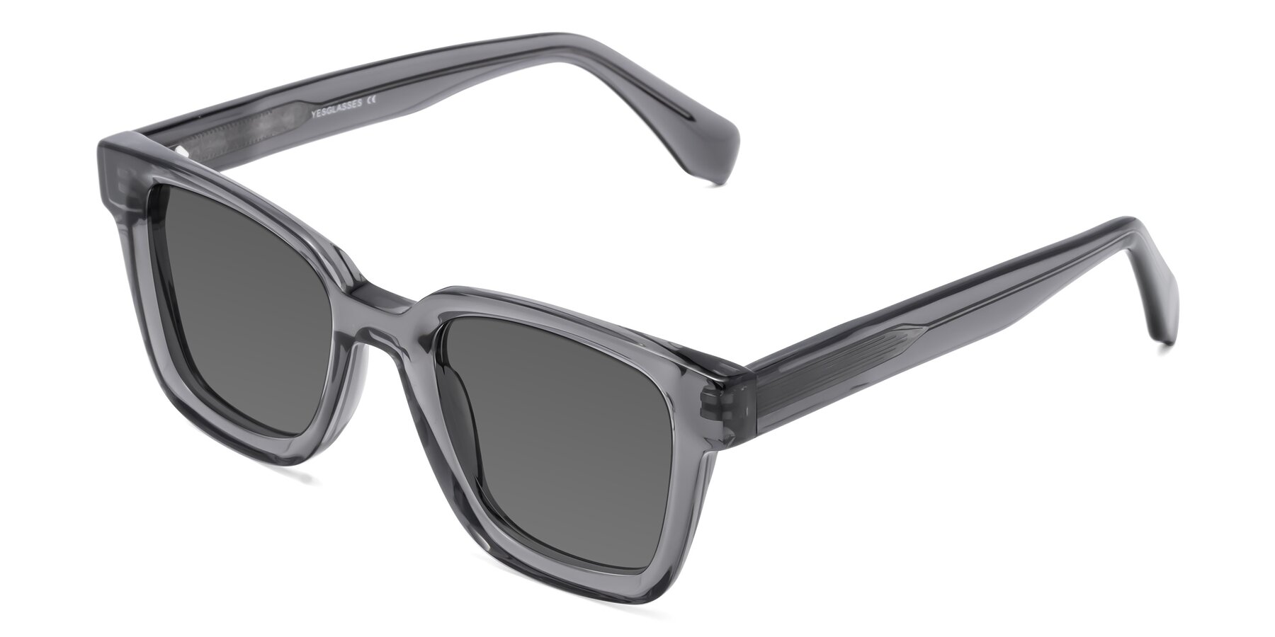 Angle of Napa in Translucent Gray with Medium Gray Tinted Lenses