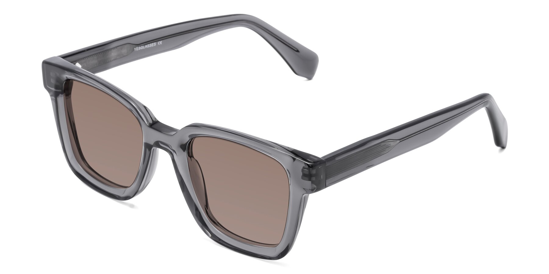 Angle of Napa in Translucent Gray with Medium Brown Tinted Lenses