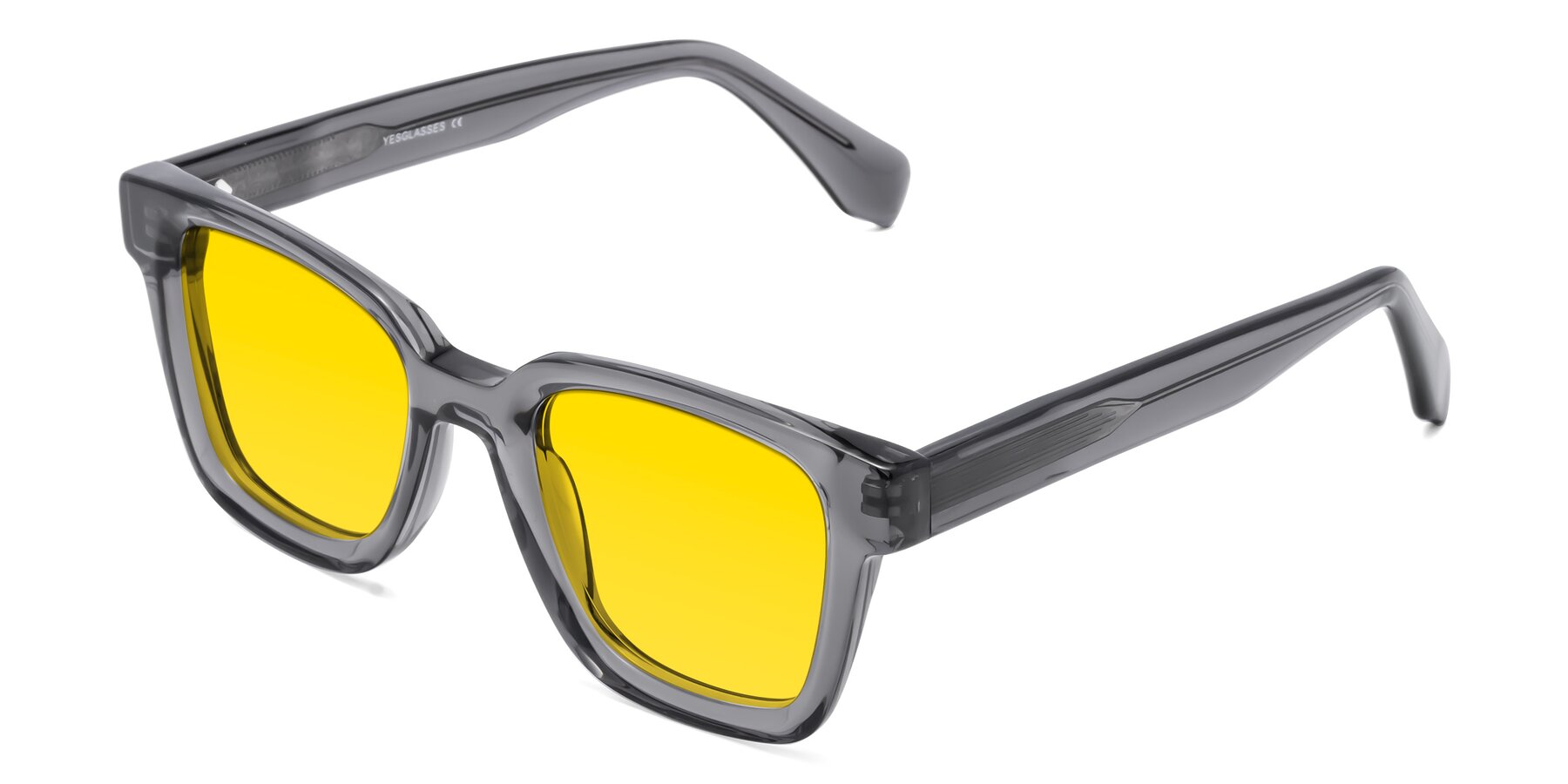 Angle of Napa in Translucent Gray with Yellow Tinted Lenses