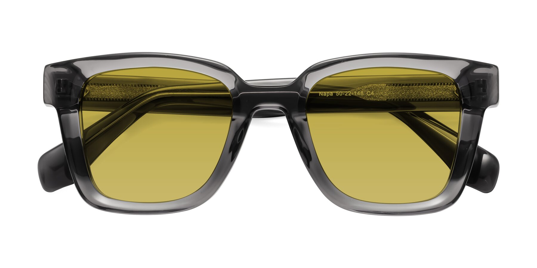 Folded Front of Napa in Translucent Gray with Champagne Tinted Lenses