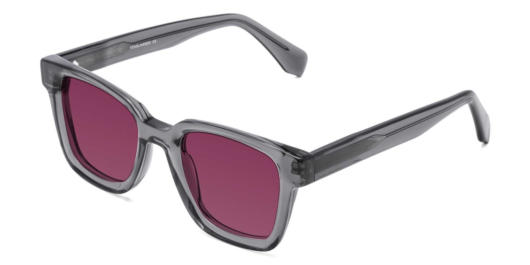 Angle of Napa in Translucent Gray with Wine Tinted Lenses