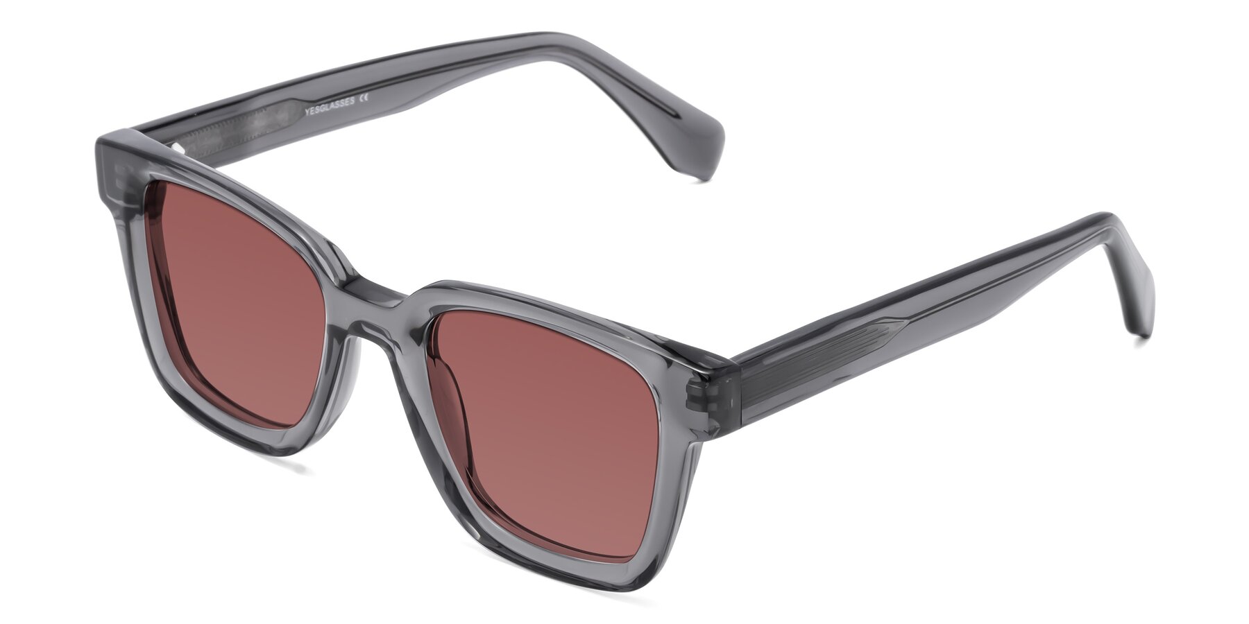 Angle of Napa in Translucent Gray with Garnet Tinted Lenses