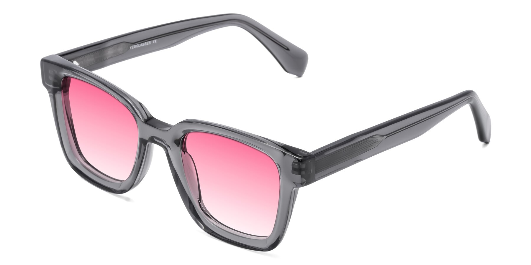 Angle of Napa in Translucent Gray with Pink Gradient Lenses