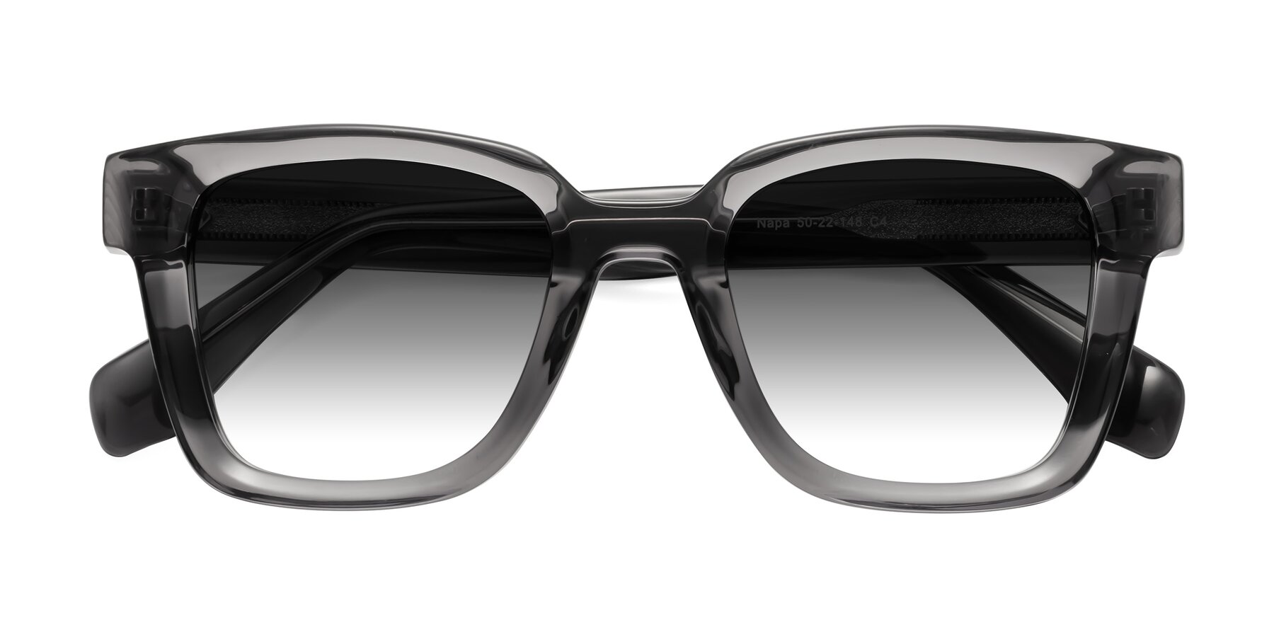 Folded Front of Napa in Translucent Gray with Gray Gradient Lenses