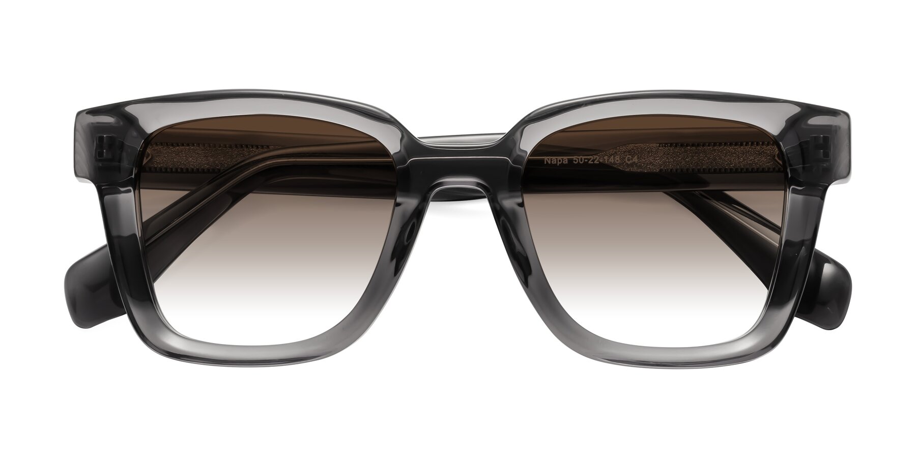 Folded Front of Napa in Translucent Gray with Brown Gradient Lenses