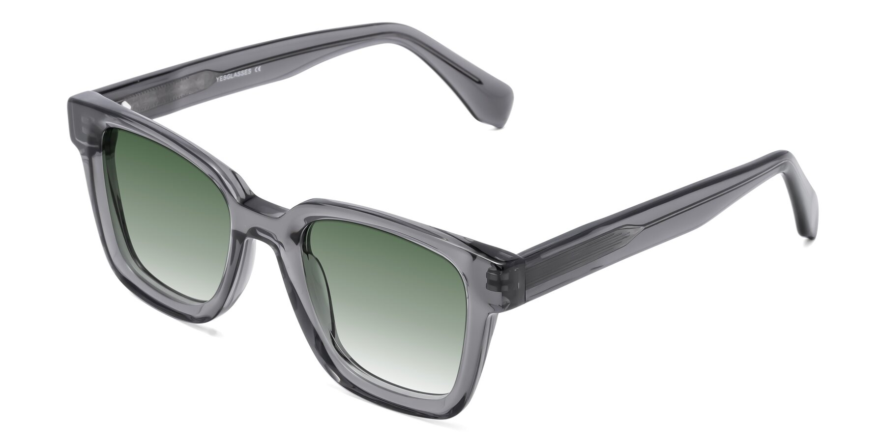Angle of Napa in Translucent Gray with Green Gradient Lenses