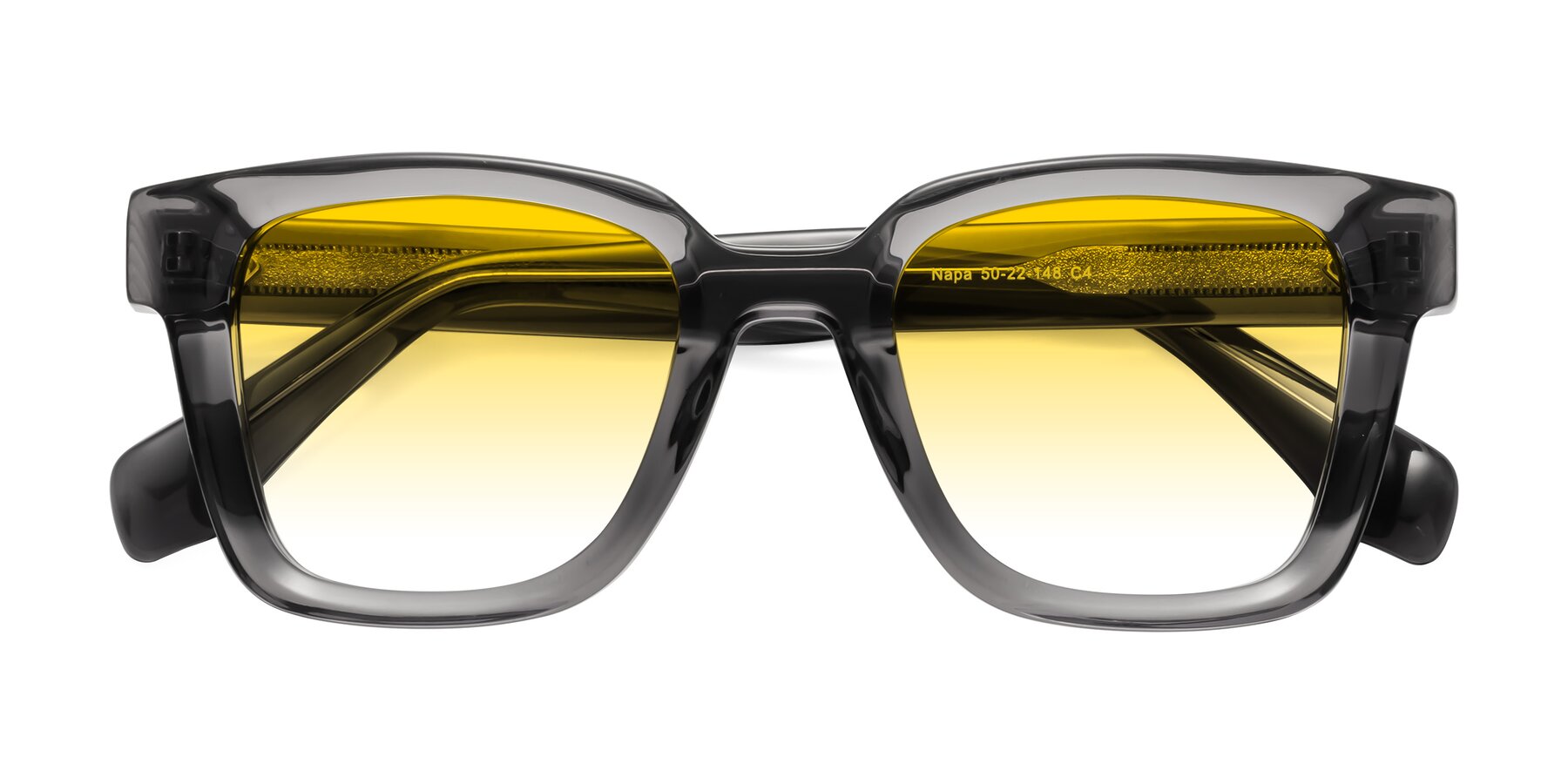 Folded Front of Napa in Translucent Gray with Yellow Gradient Lenses