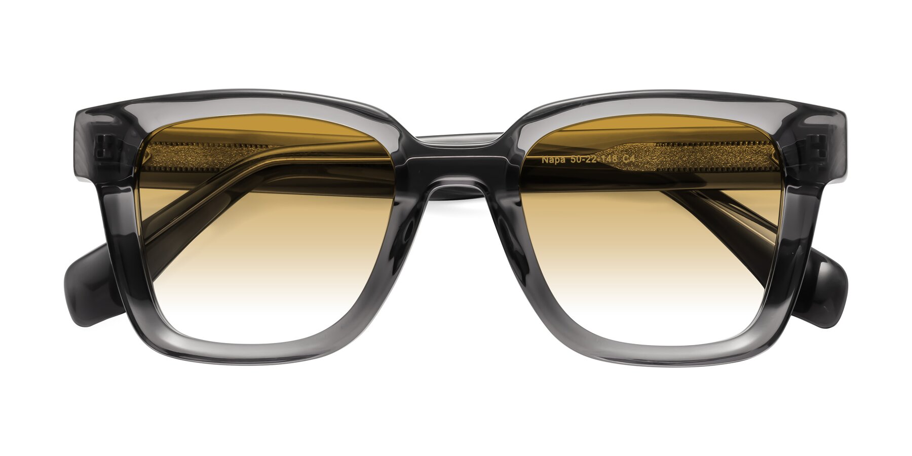 Folded Front of Napa in Translucent Gray with Champagne Gradient Lenses