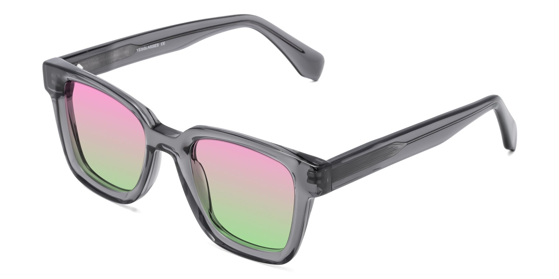 Angle of Napa in Translucent Gray with Pink / Green Gradient Lenses