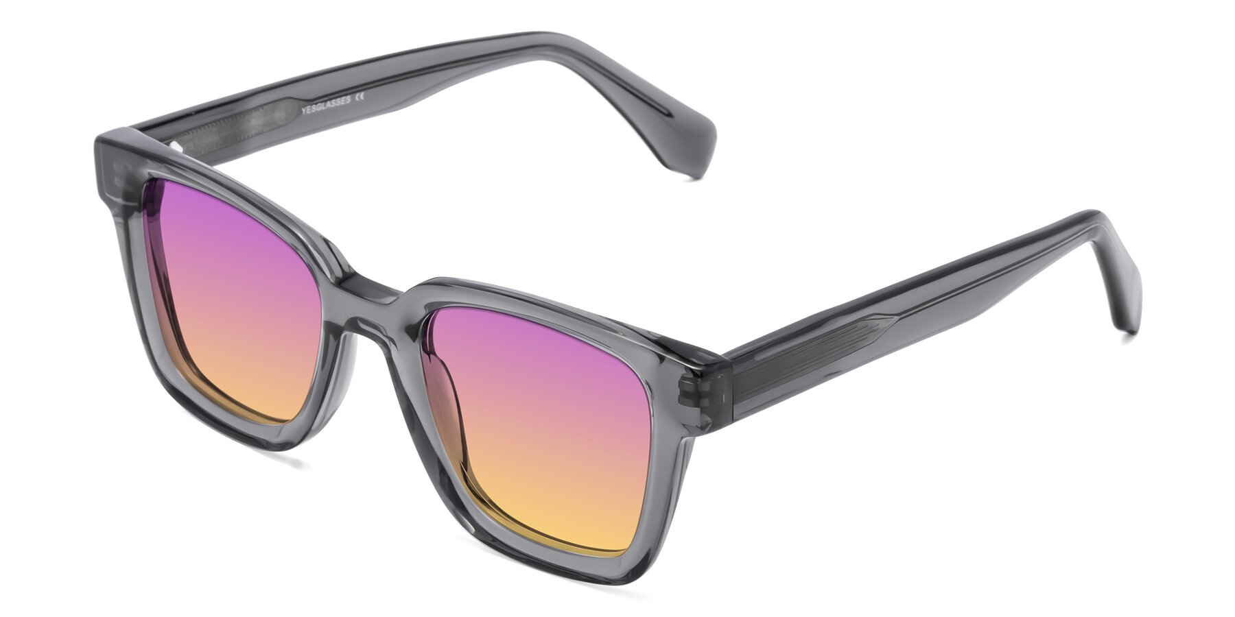 Angle of Napa in Translucent Gray with Purple / Yellow Gradient Lenses