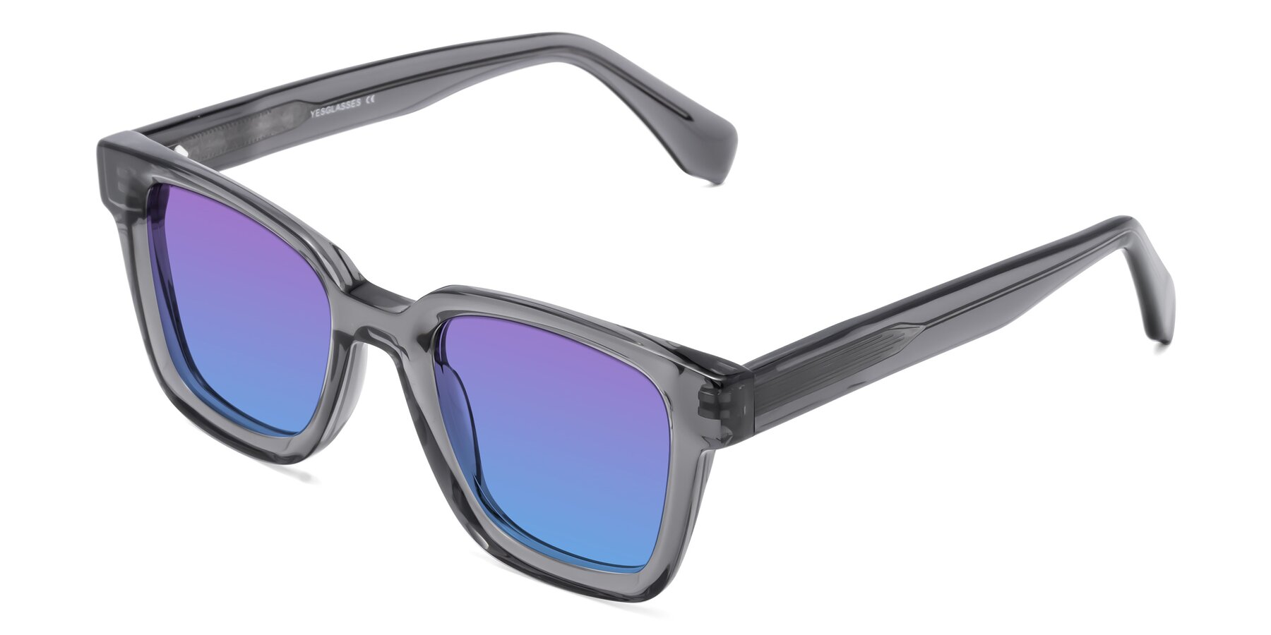 Angle of Napa in Translucent Gray with Purple / Blue Gradient Lenses