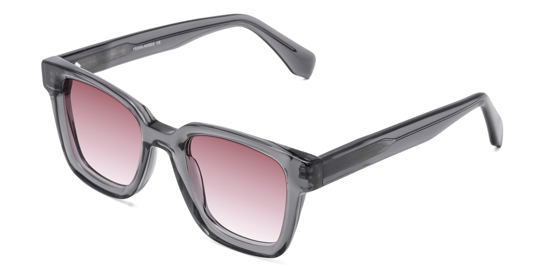 Angle of Napa in Translucent Gray with Garnet Gradient Lenses