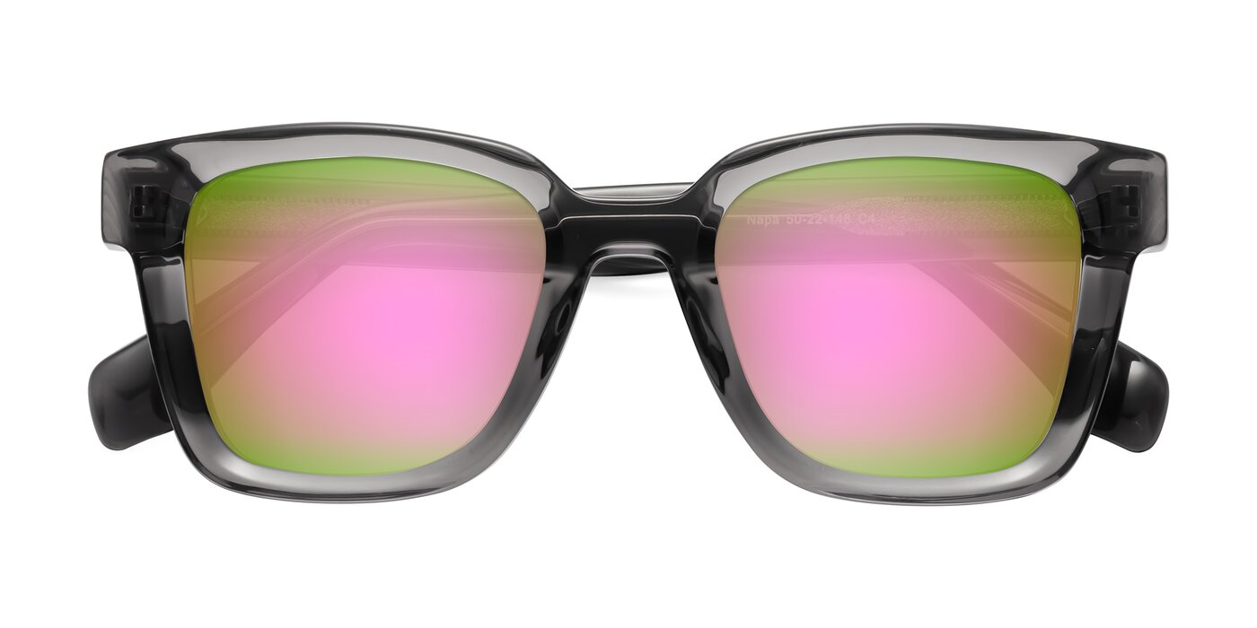 Napa - Translucent Gray Flash Mirrored Sunglasses
