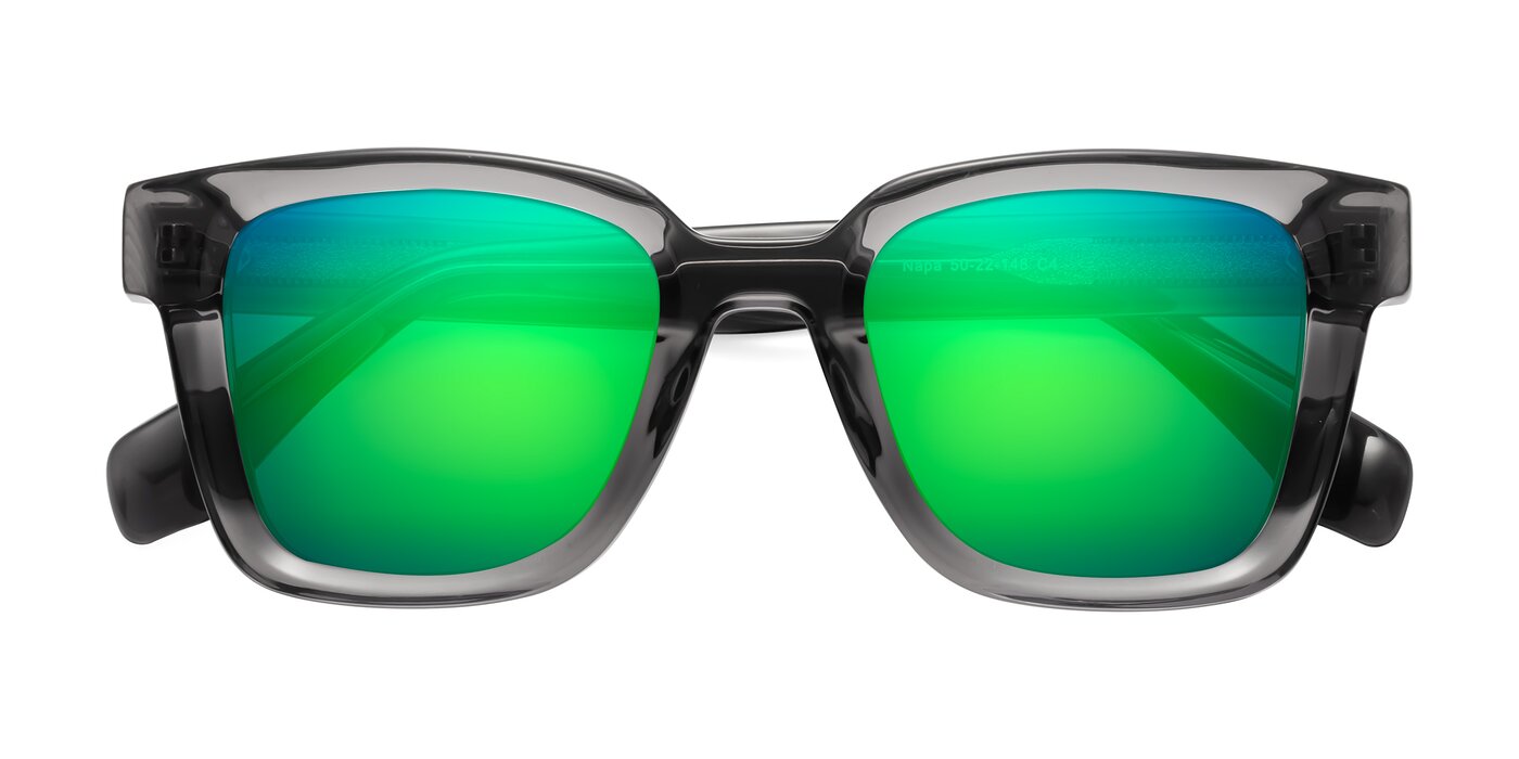 Napa - Translucent Gray Flash Mirrored Sunglasses