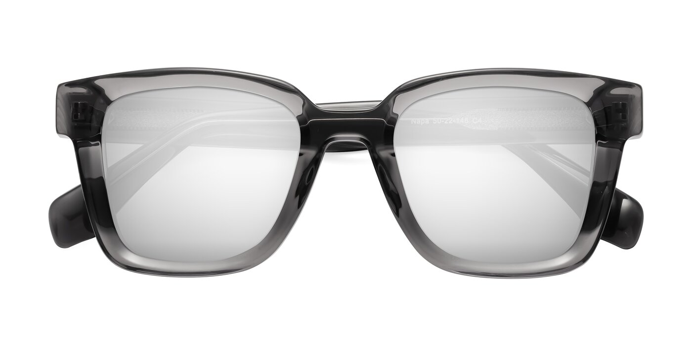 Napa - Translucent Gray Flash Mirrored Sunglasses