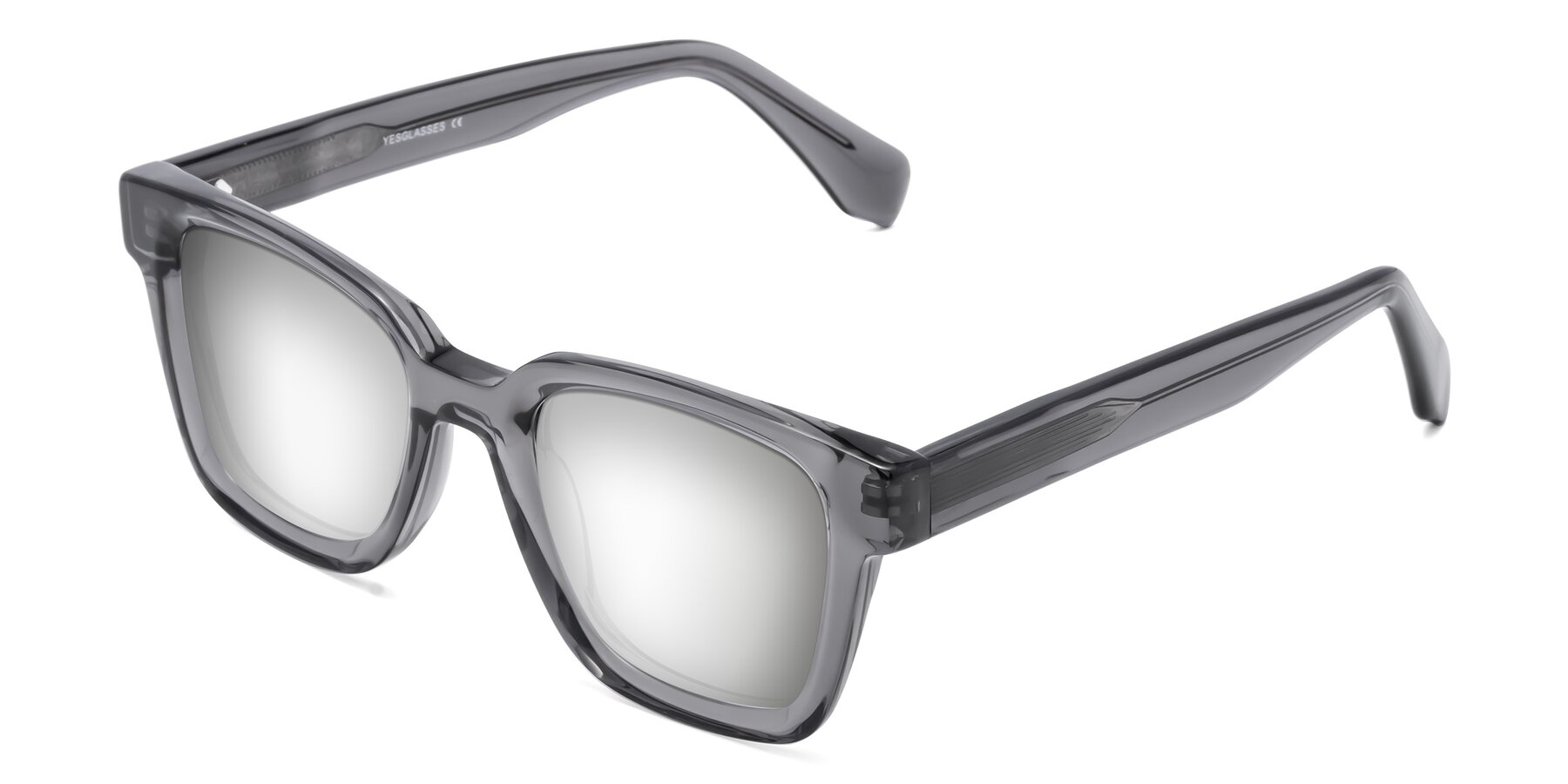 Angle of Napa in Translucent Gray with Silver Mirrored Lenses