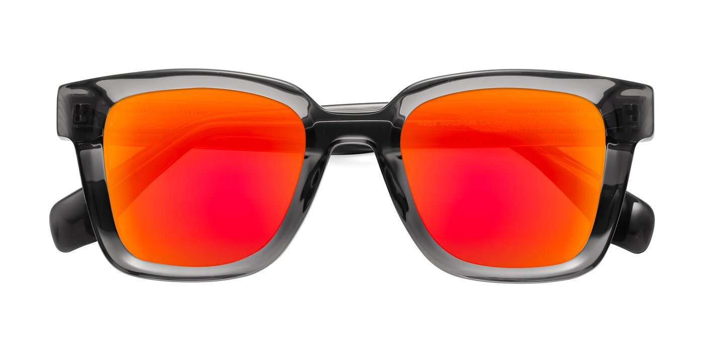 Napa - Translucent Gray Flash Mirrored Sunglasses