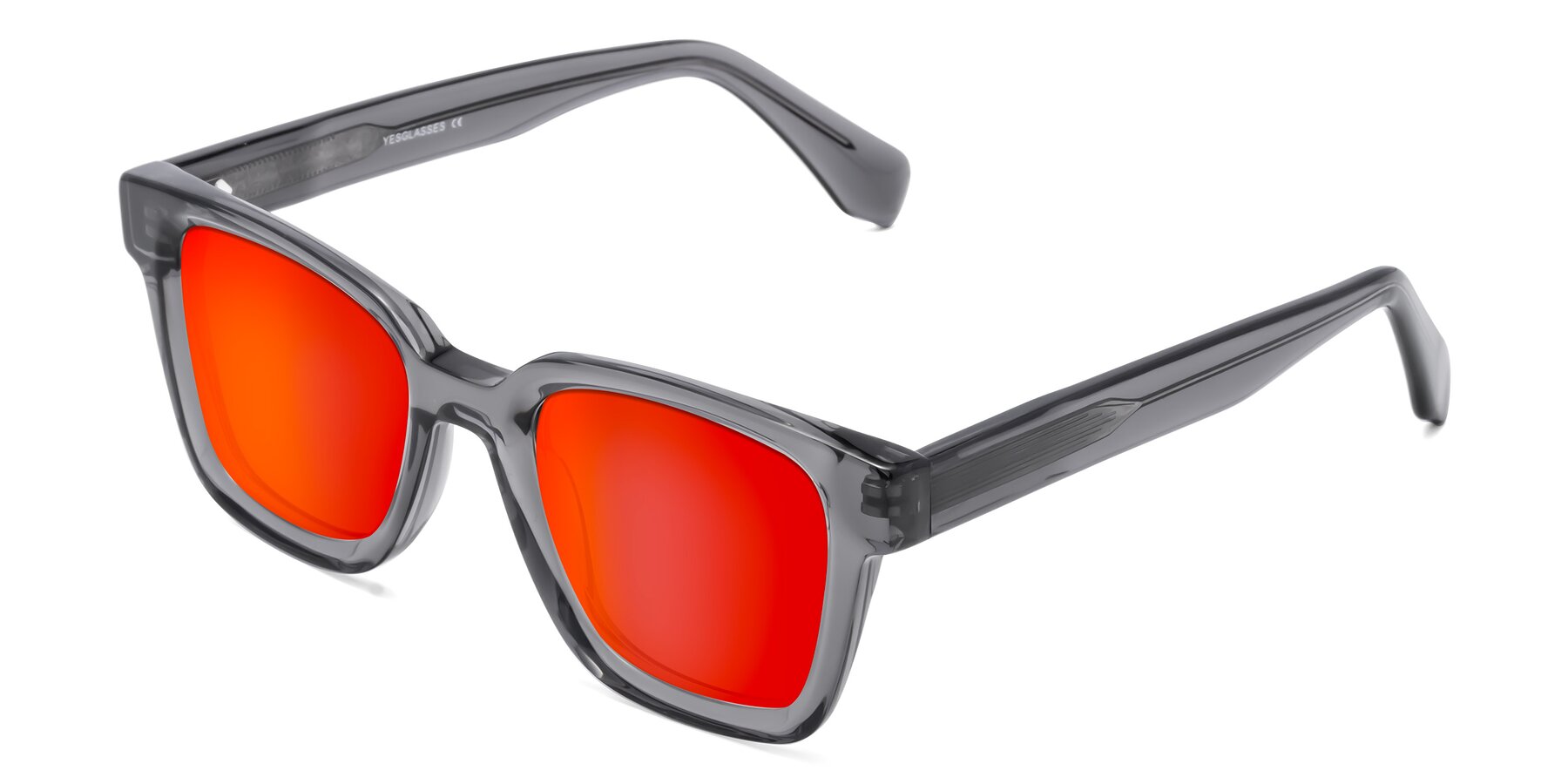 Angle of Napa in Translucent Gray with Red Gold Mirrored Lenses
