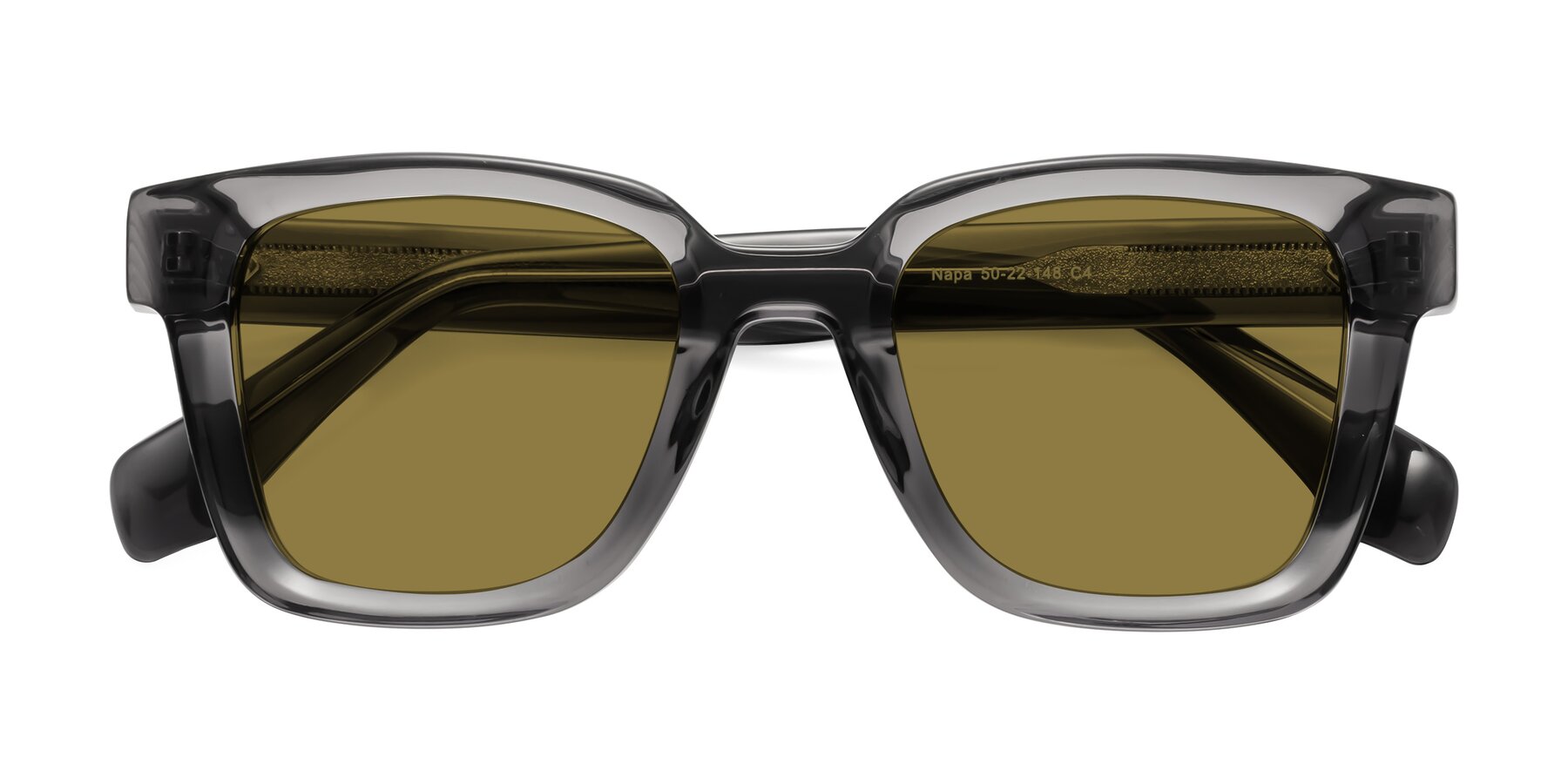 Folded Front of Napa in Translucent Gray with Brown Polarized Lenses