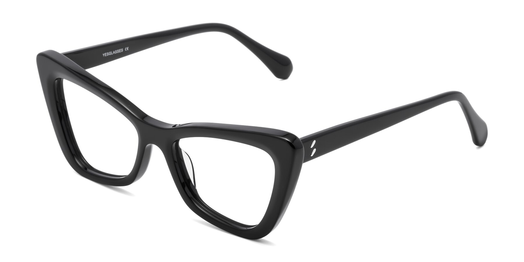 Angle of Rua in Black with Clear Eyeglass Lenses