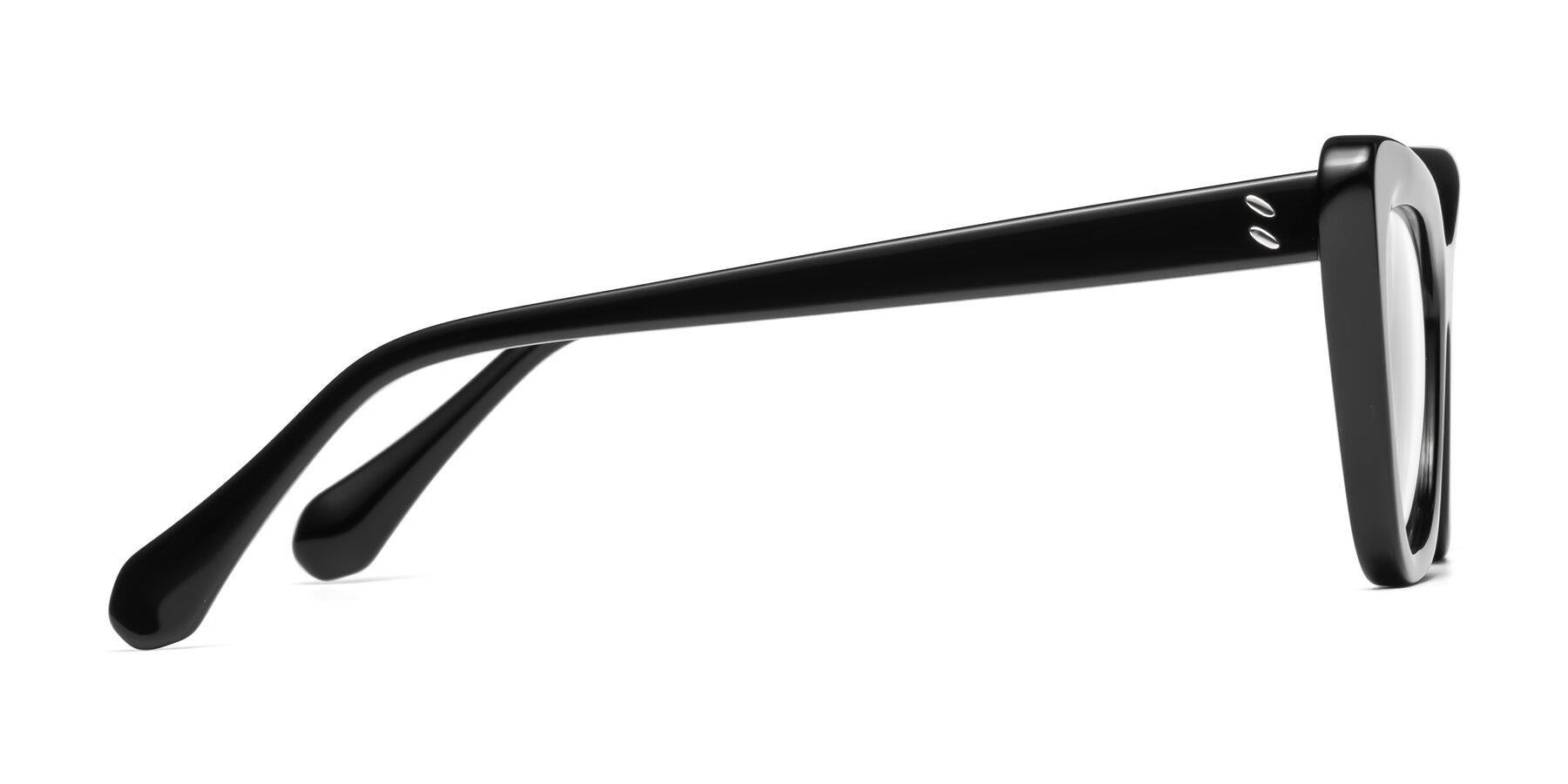 Side of Rua in Black with Clear Reading Eyeglass Lenses