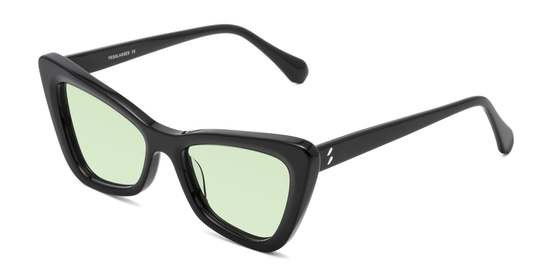 Angle of Rua in Black with Light Green Tinted Lenses