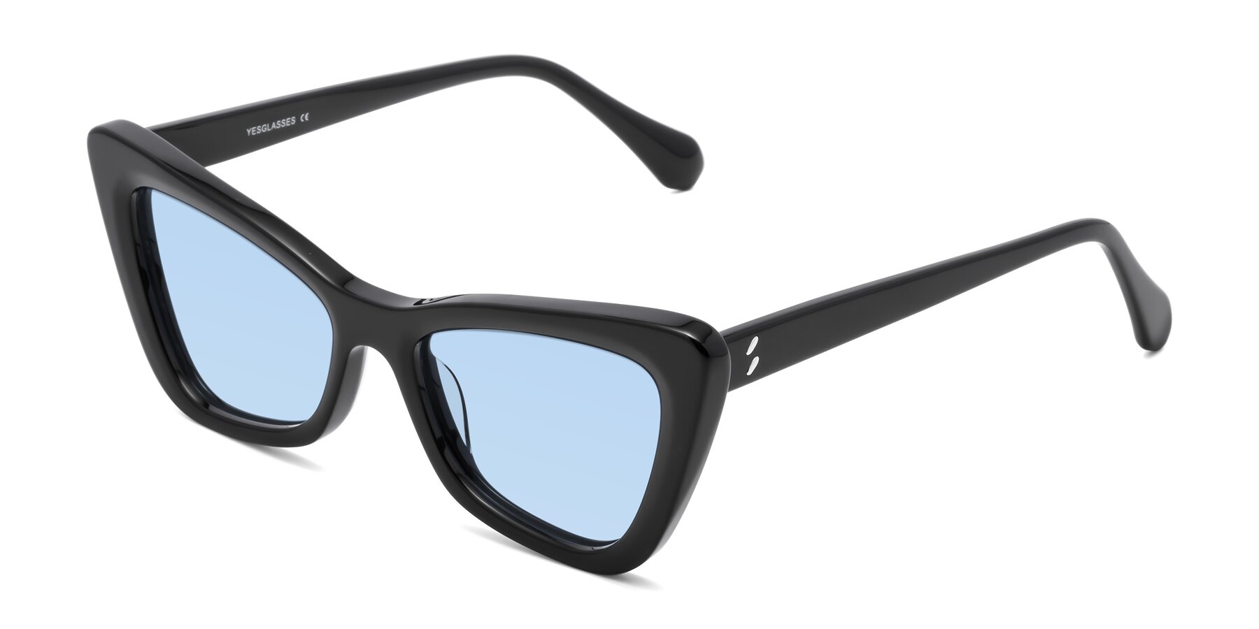 Angle of Rua in Black with Light Blue Tinted Lenses