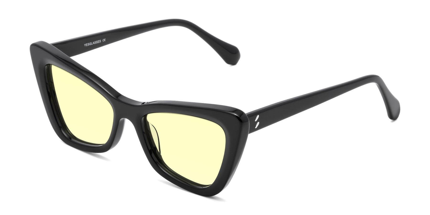 Angle of Rua in Black with Light Yellow Tinted Lenses