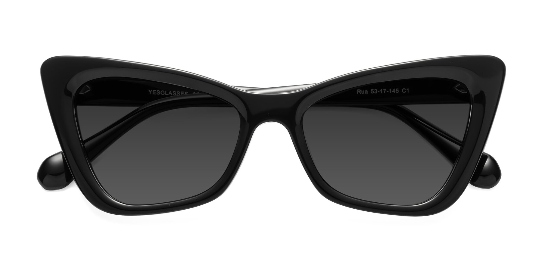 Folded Front of Rua in Black with Gray Tinted Lenses