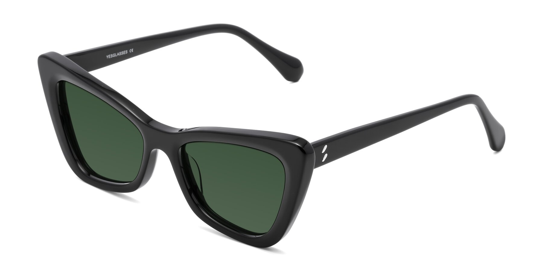 Angle of Rua in Black with Green Tinted Lenses