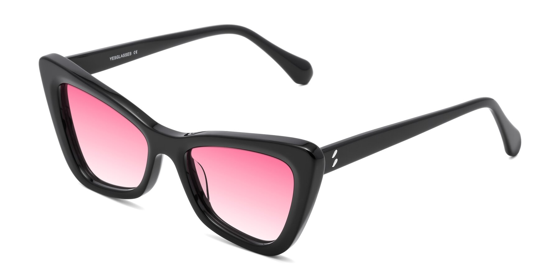 Angle of Rua in Black with Pink Gradient Lenses