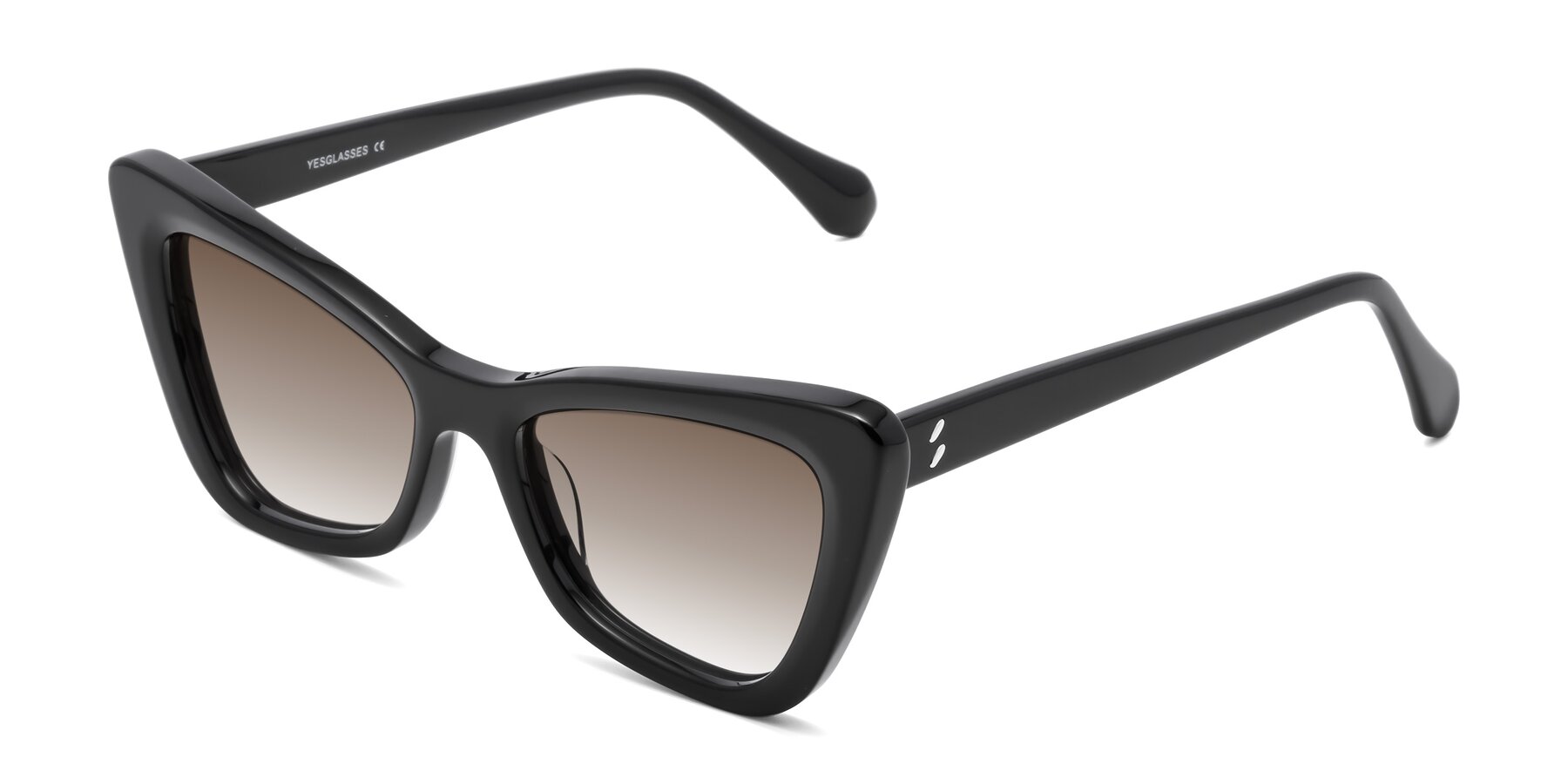 Angle of Rua in Black with Brown Gradient Lenses