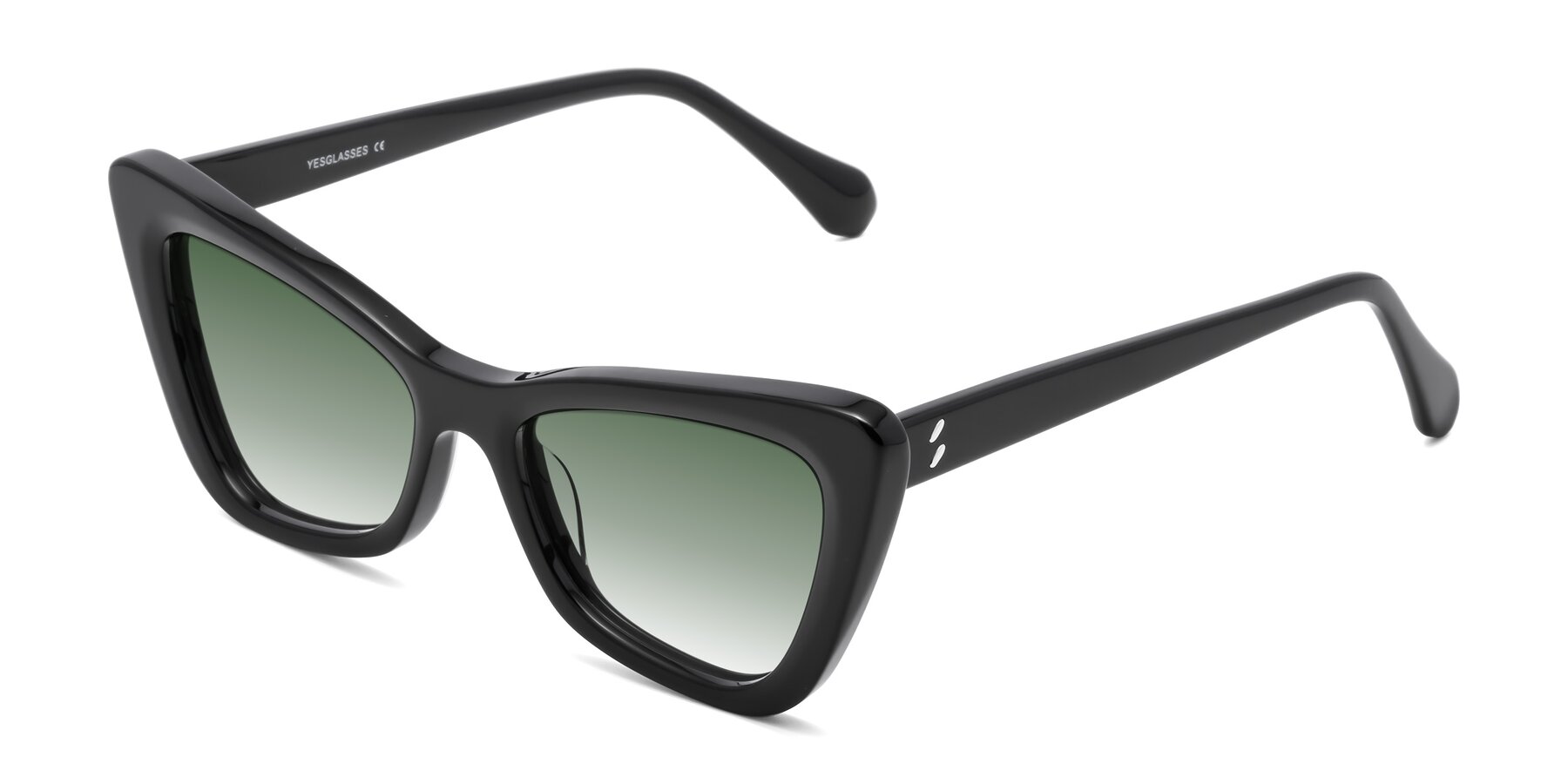 Angle of Rua in Black with Green Gradient Lenses